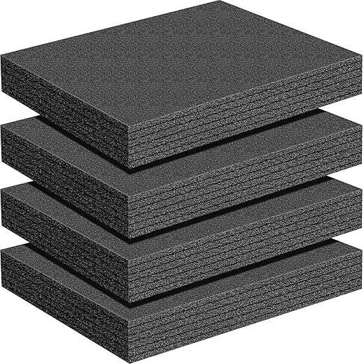 Treela 4 Pcs Customizable Polyethylene Foam 16 x 12 x 2