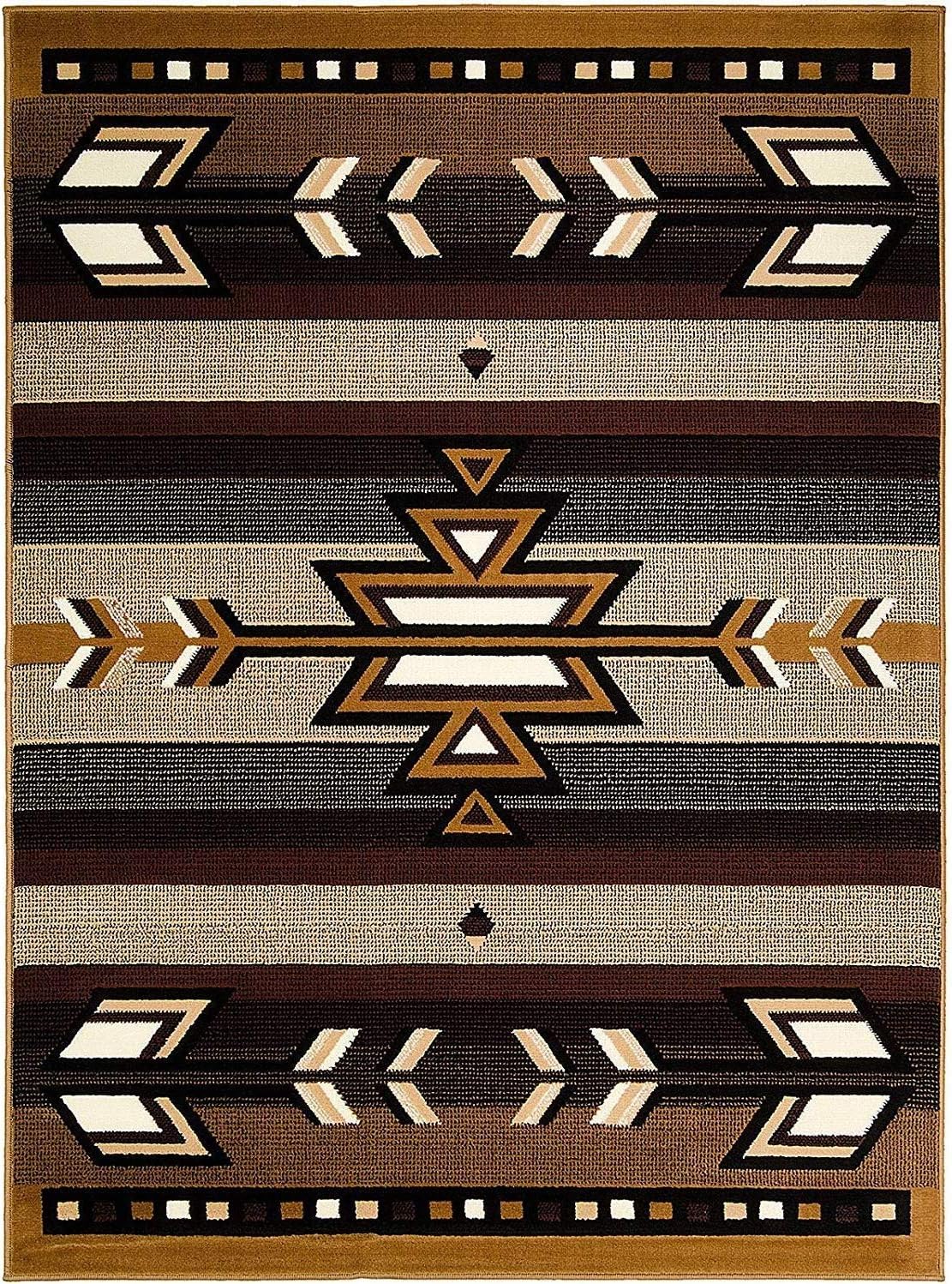 Southwest Native American Arrows Indian Berber Beige Carpet Modern Area Rug (2’ X 3’)