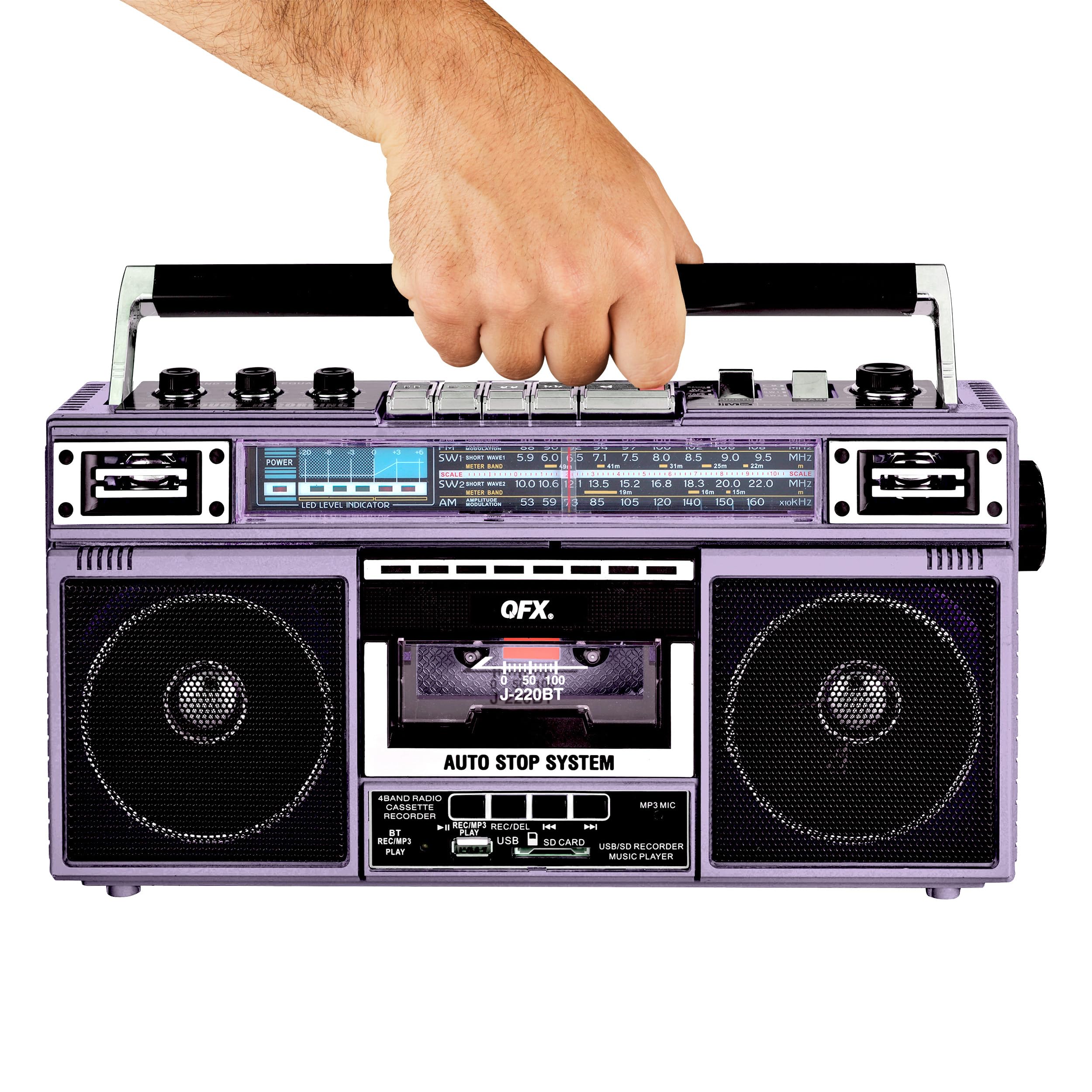 Amazon.com: QFX J-220BT Purple Boombox MP3 Conversion from Radio