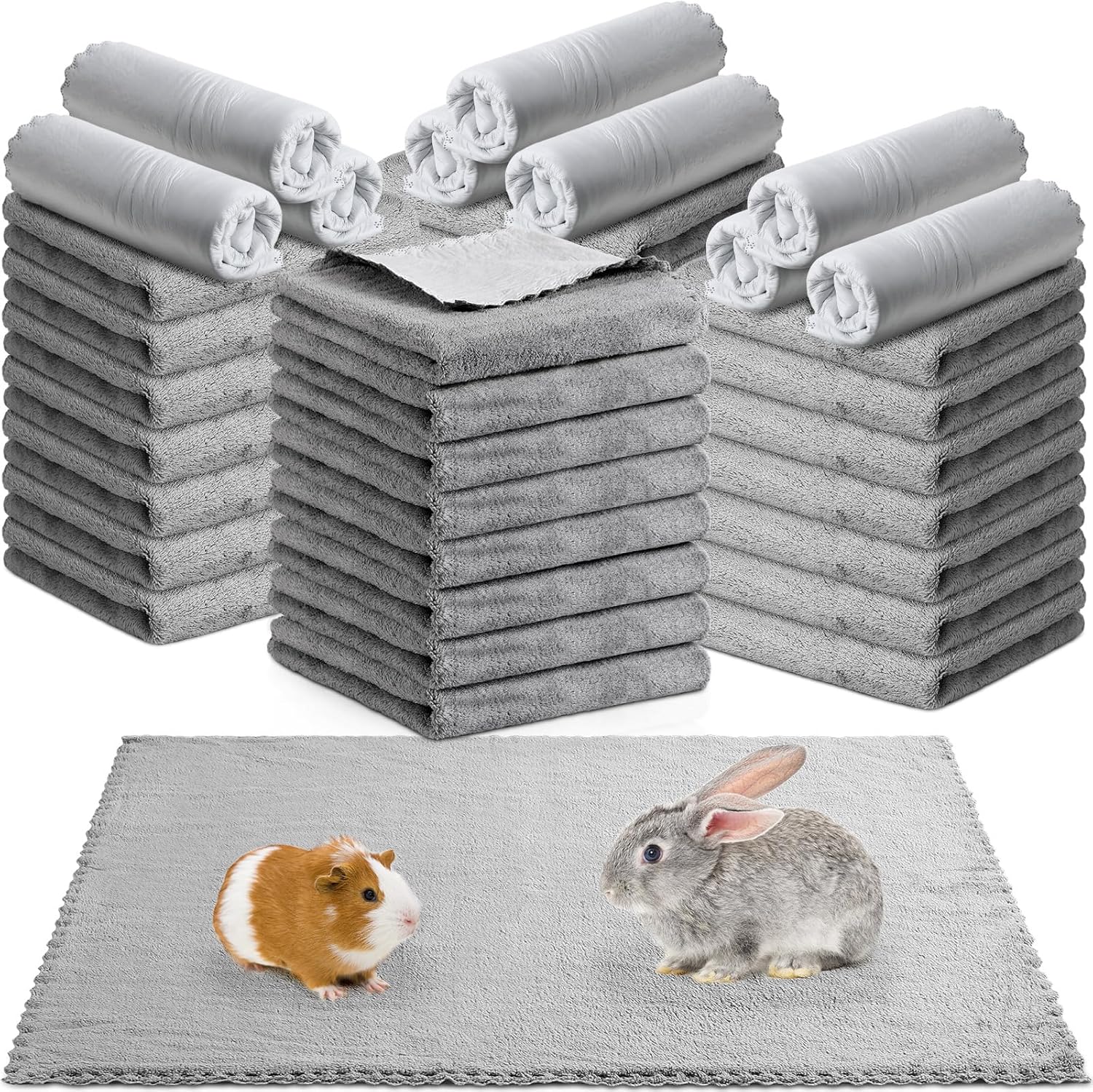 Preboun 50 Pcs Bulk Waterproof Guinea Pig Pee Pad Hamster
