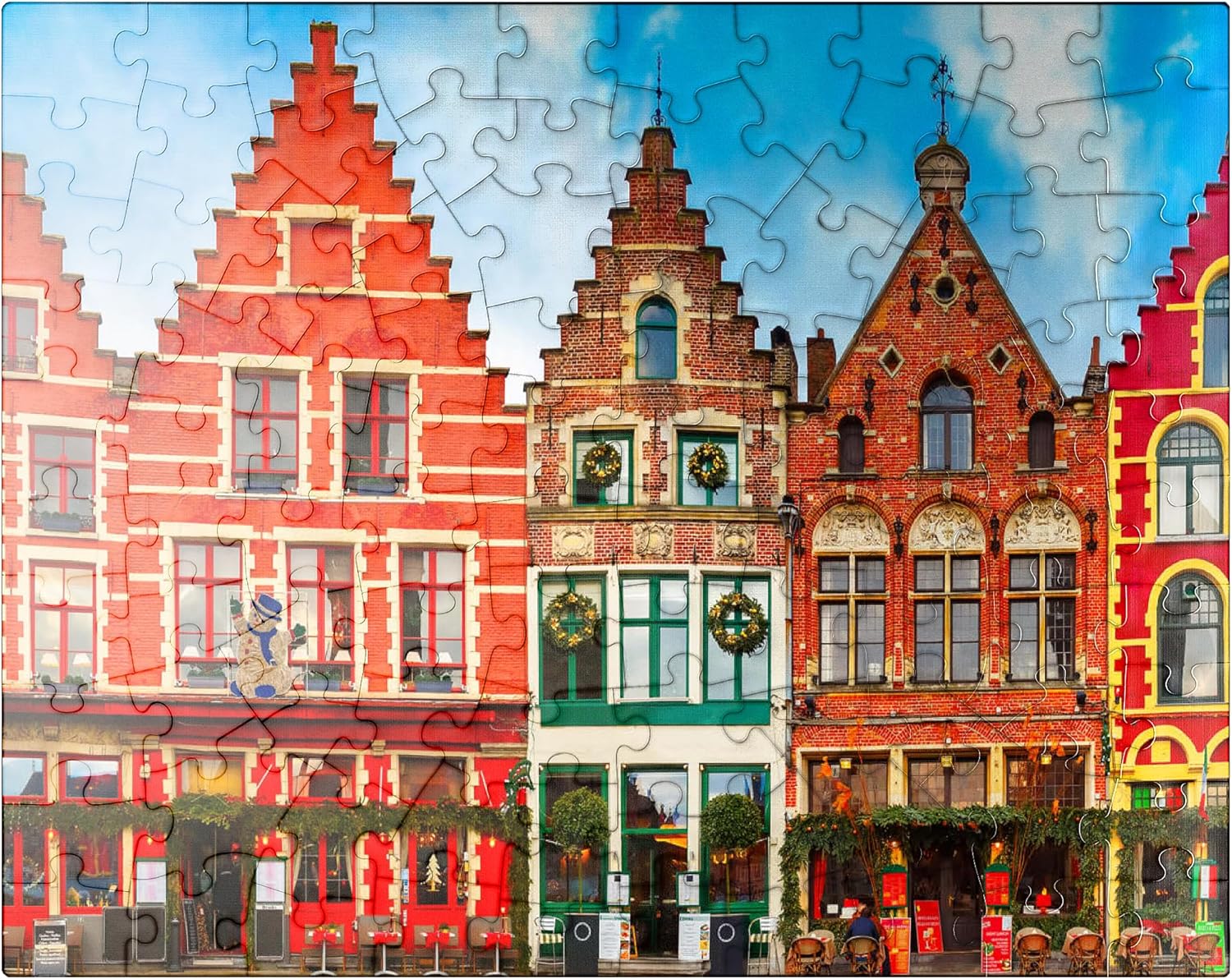 MyPuzzle Grote Market in The Beautiful Medieval City of Bruges in The Morning Belgium - Premium 500 Piece Jigsaw Puzzle for Adults