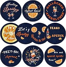 10 Aperol Felt Coasters, Aperol Spritz Washable Accessories Coasters for Absorbent Cups for Drinks Table Decoration for Cocktail Glasses for Party, Home