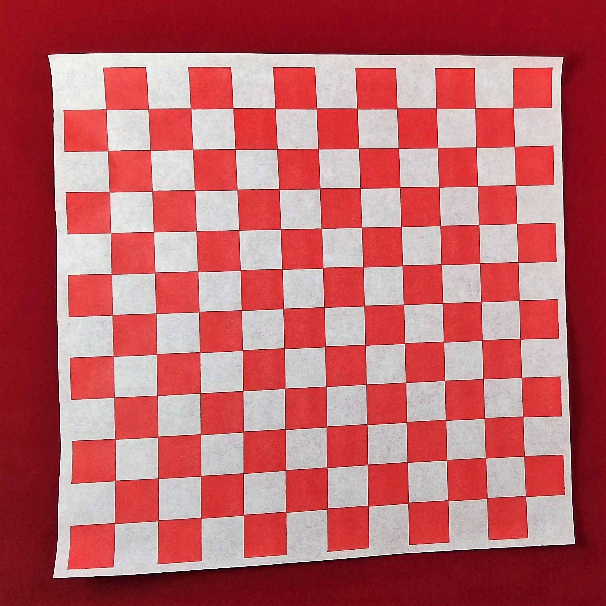 Deli Square (12 x 12) Dry Wax Paper Wrap Sandwiched and Liner / Tissue - 2 Packs of 1000 Sheets (Black Checkered)