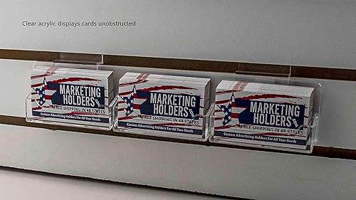Miniatura 2 de Marketing Holders Slatwall - Soporte para tarjetas de visita con 3 bolsillos para mostrar tarjetas de contacto de 3.5 x 2 pulgadas en ferias