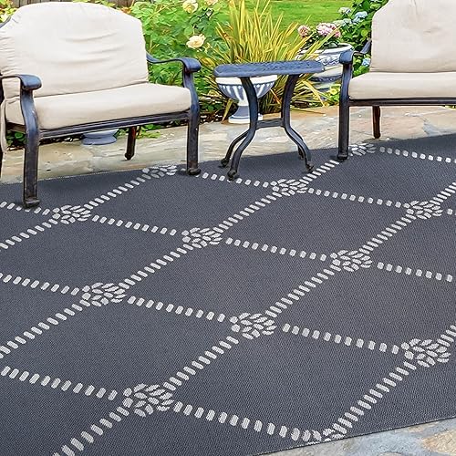 Miniatura 6 de Superior Alfombra grande para interiores y exteriores, moderno patrón de celosía de diamante, decoración del hogar, patios, entrada, porche