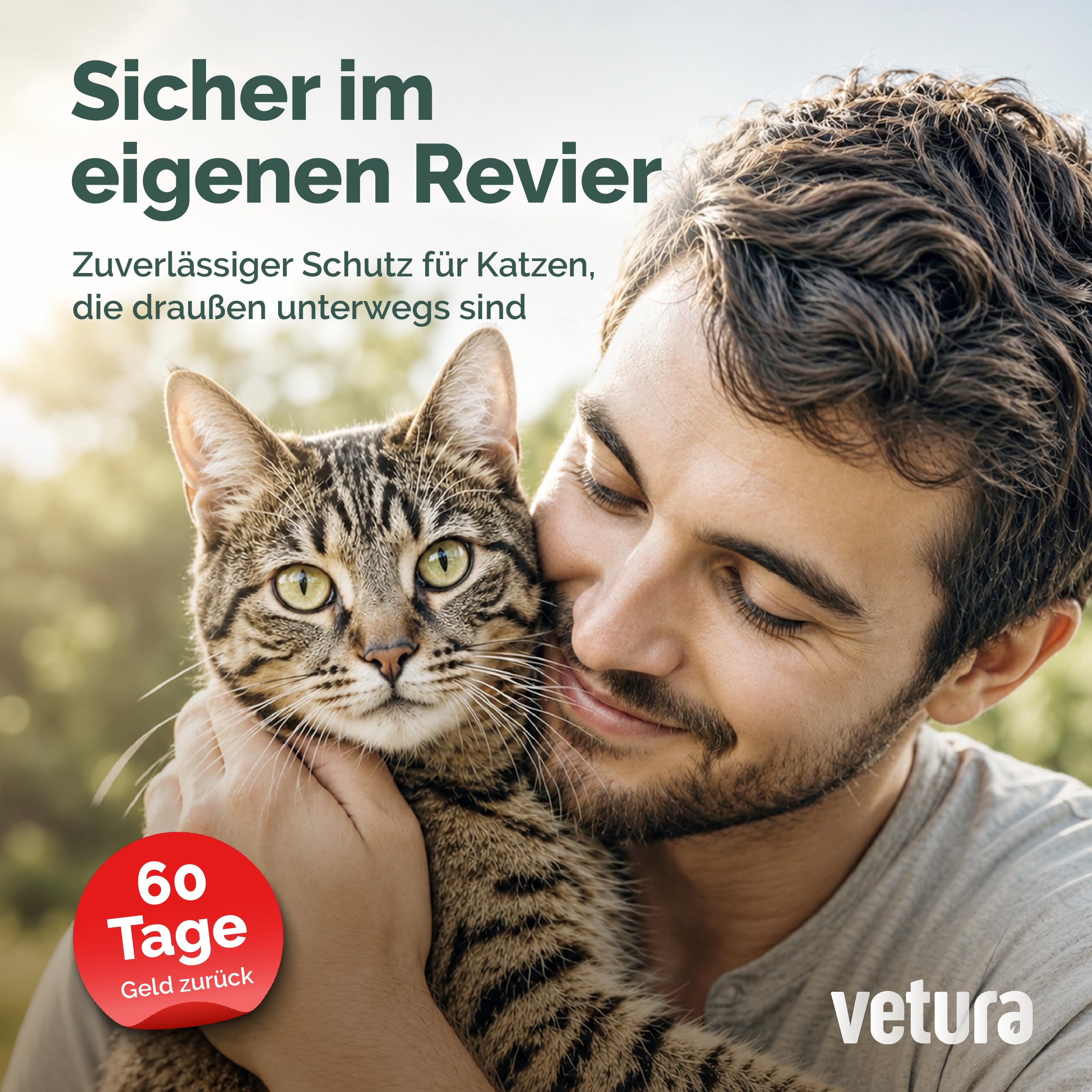 Zeckenschutz für Katzen - Spot-On mit Repellent-Wirkung (Duftstoff) gegen Zecken & Flöhe - 5 Ampullen für 10 Wochen - Für Katzen ab 2 Monaten ohne synthetische Insektizide - Made in Germany