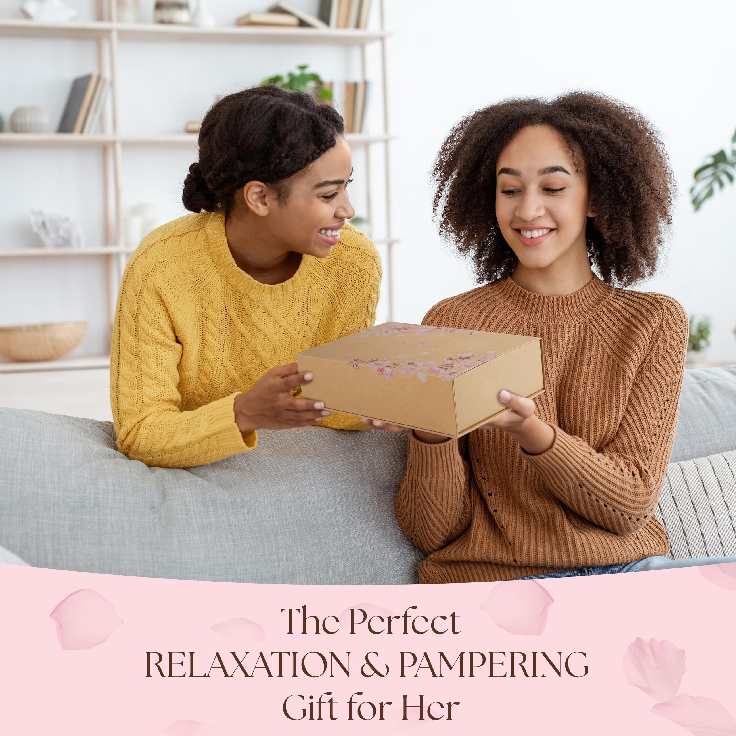Luxury Spa - Kit per coccole da donna, con fiori di ciliegio, 12 regali per donne con fiori di ciliegio, set da bagno per la mamma, regalo di compleanno rilassante per donne, regalo