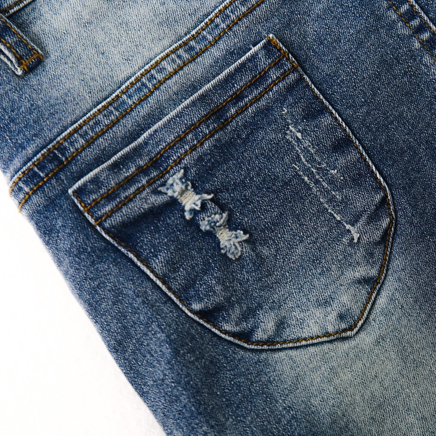 KIDSCOOL SPACE Baby Little Girls Skirt,Ripped Soft Strechy Denim Girls Summer Overalls Dress - Image 3