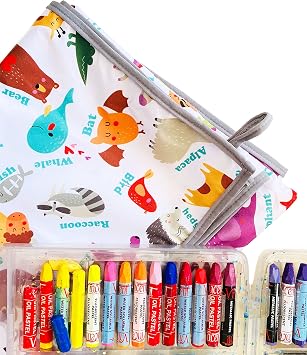 Yorni Su Geçirmez Yer/Masa Örtüsü, Aktivite, Yemek ve Oyun İçin, Doğa Dostu ve Çevreci, Çok Amaçlı Kullanım,%100 Polyester, Zoo Desenli, 150x100 cm