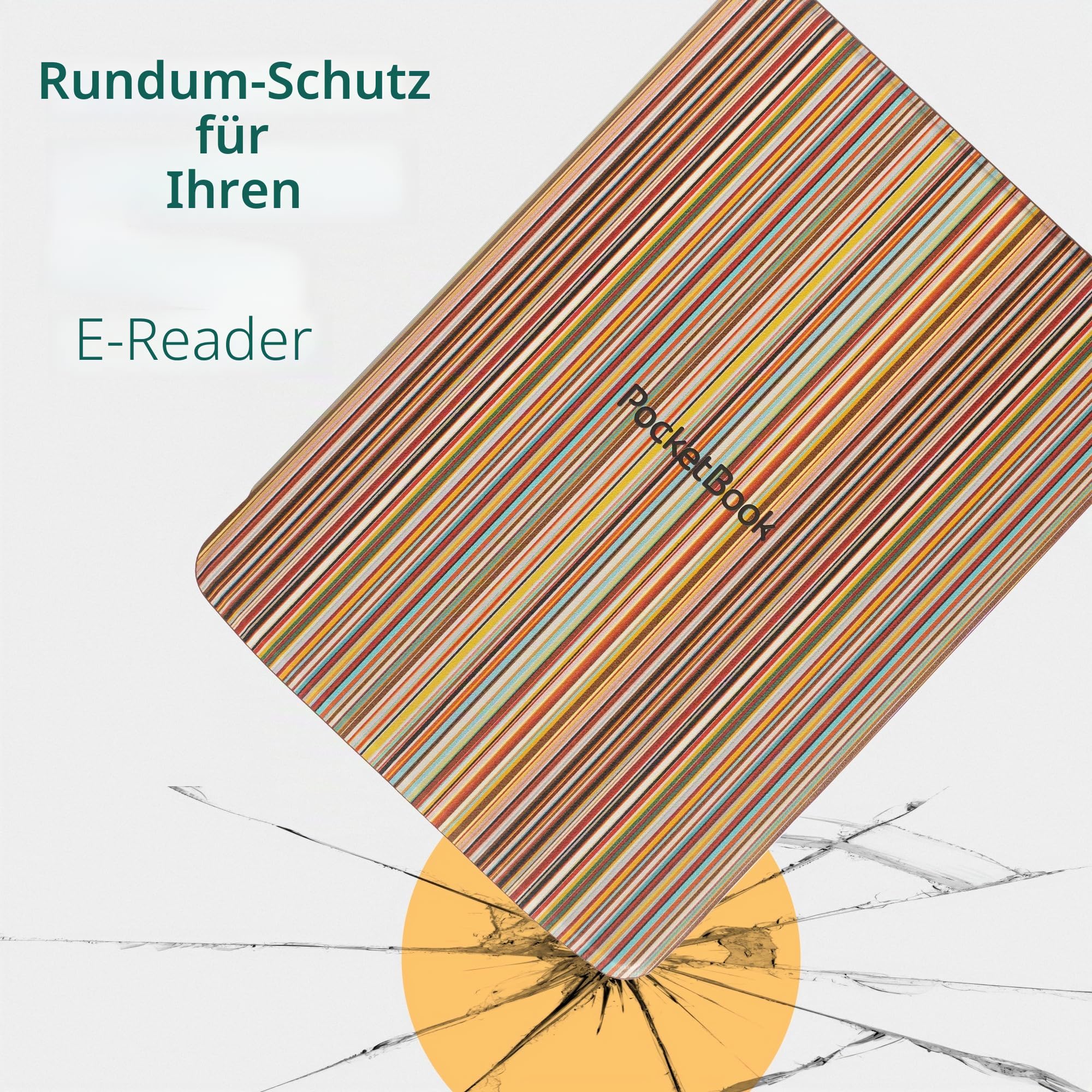 Pocketbook Cover Shell Colorfull Strips für InkPad 4, InkPad Color 2, InkPad Color 3