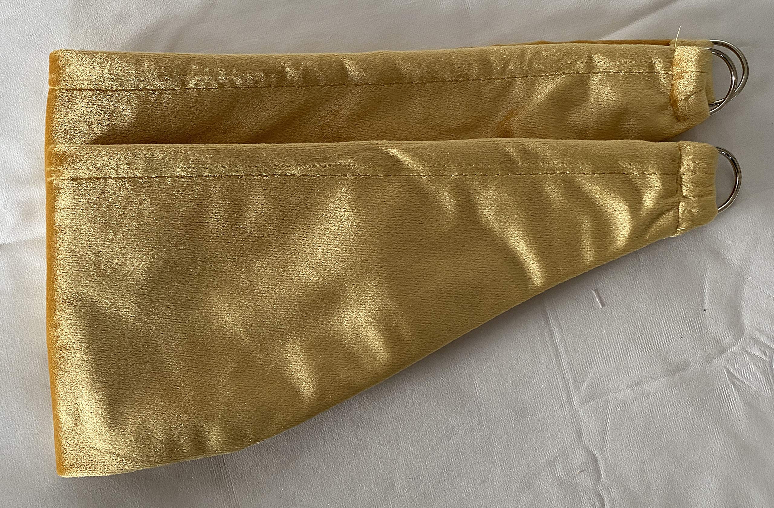 PAIR of Crushed velvet Curtains Holdbacks, tie backs MUSTARD YELLOW