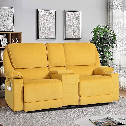 Miniatura 2 de Sofá reclinable doble de 67.9 pulgadas, sofá reclinable para autocaravana, soporte de pared reclinable, sofá reclinable manual, asientos de cine en