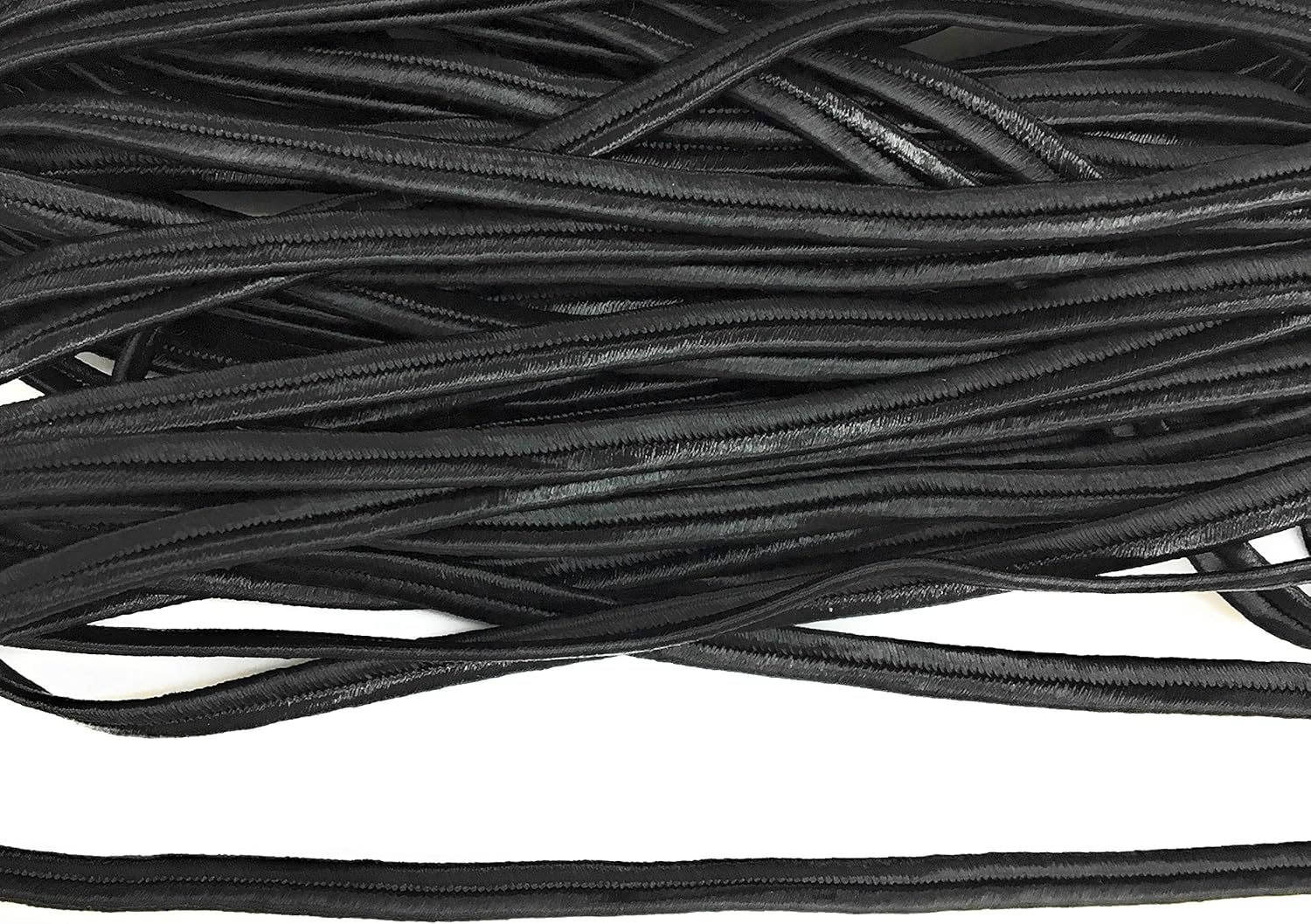 Black Braid Soutache Flat Cord Beading, 3mm 1/8'' Sewing, Middy Braid Quilting Trimming String 10 Yards