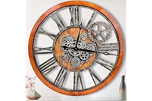 B-Style Large Real Moving Gears Wall Clock 30 inch