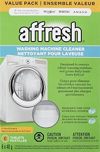 Affresh Washing Machine Cleaner, Helps Power Away Odor Causing Bacteria & Grime Deep Inside Pump, Valve & Hoses, 6 Time Release Tablets, 6 Month Supply