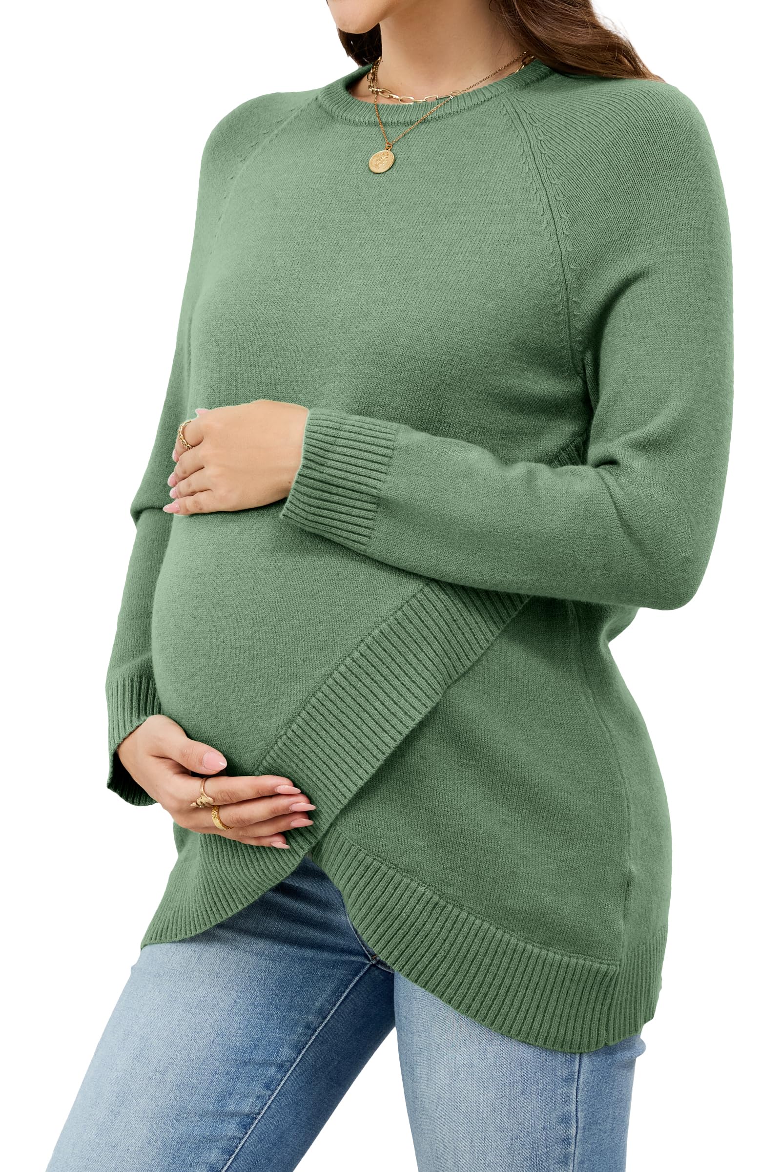 OUGES Wool Blend Maternity Sweater