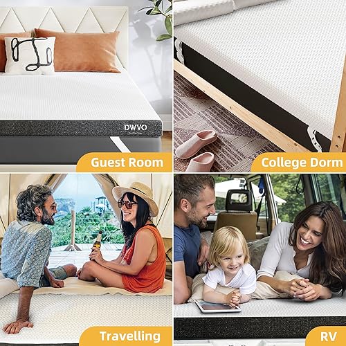 Miniatura 10 de DWVO California King Mattress Topper, 3 Inch Cooling Gel Memory Foam Mattress Topper, 3 Zone Ventilated Design Foam Bed Topper for Pressure Relief,
