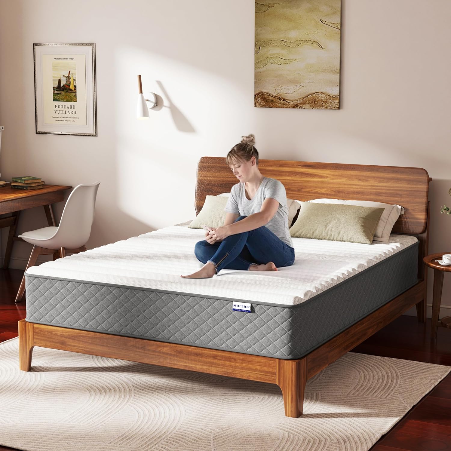 Twin Mattress,10 Inch Twin Size Medium Firm Hybrid Mattress in a Box, 7-Zone Memory Foam & Pocket Spring Mattress for Pressure Relief and Full Body Support
