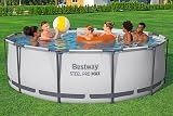 Bestway Steel Pro MAX Frame Pool Complete Set with Filter Pump, Diameter 366 x 122 cm, Light Grey, Round - 2