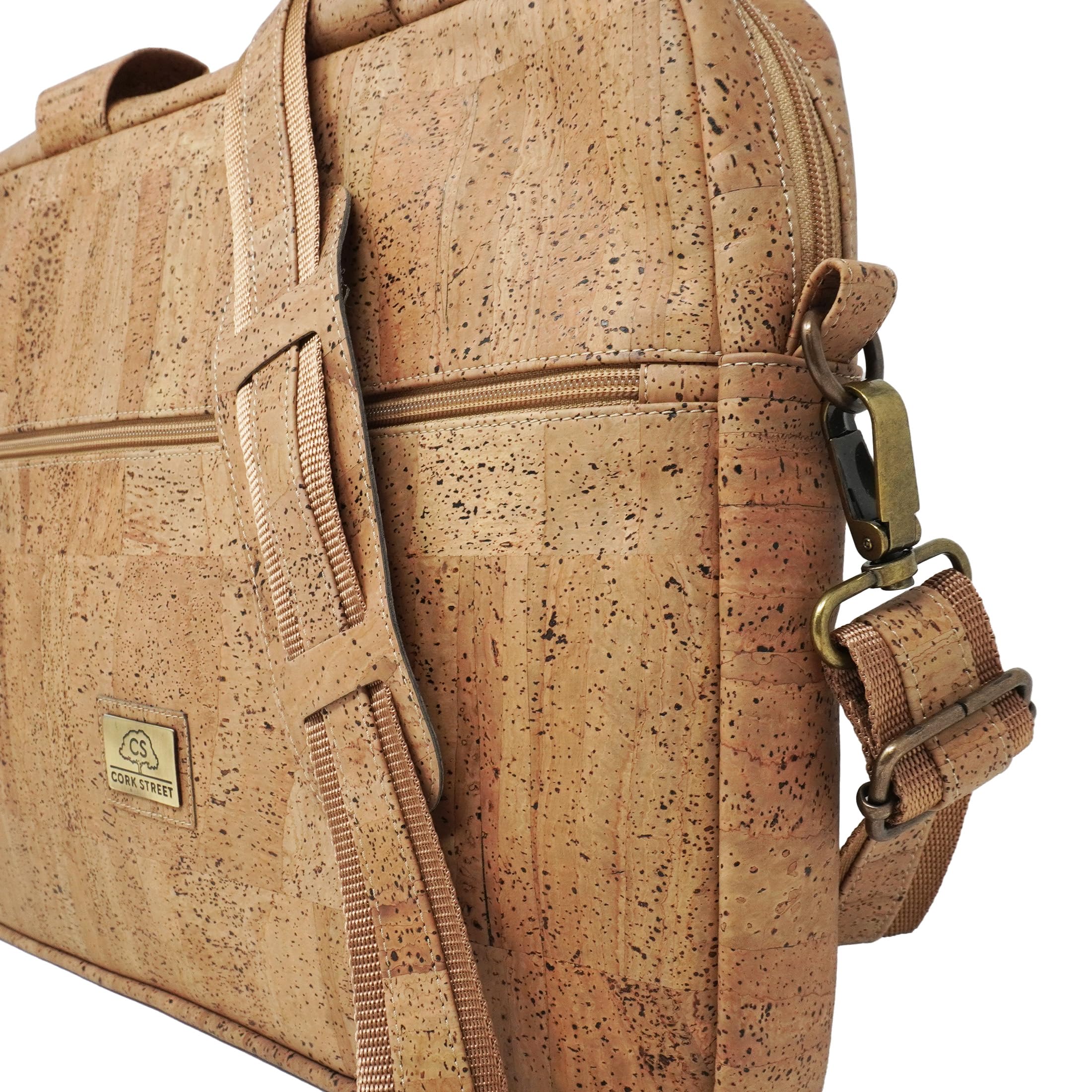 Sac pour ordinateur portable en liège Portugal de qualité supérieure | Mallette durable de 40,6 cm avec housse de bagage et bandoulière, Taco, Laptop Bag