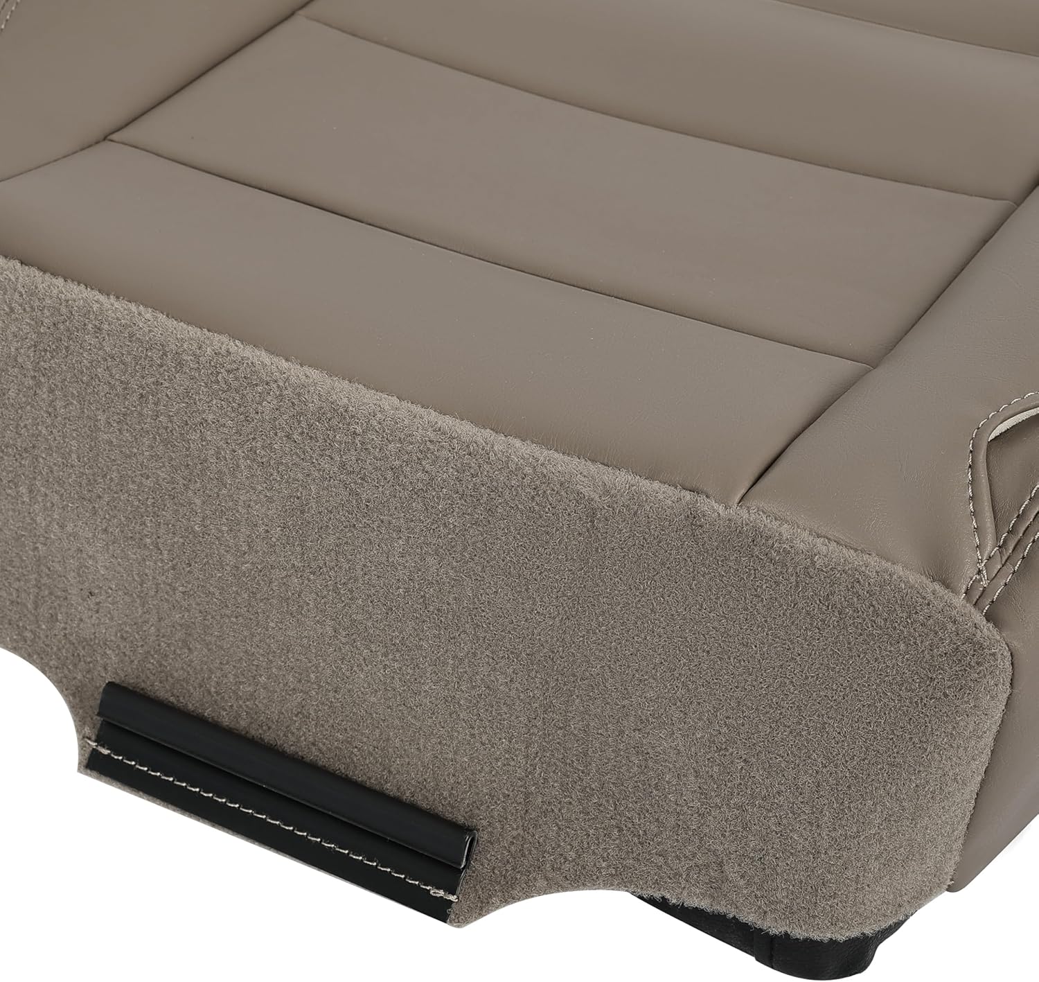 ECOTRIC Driver Bottom Seat Cover Compatible with 2002-2007 Ford F250 F350 Super Duty Left Lariat New Cushion Cover Replacement Synthetic Leather