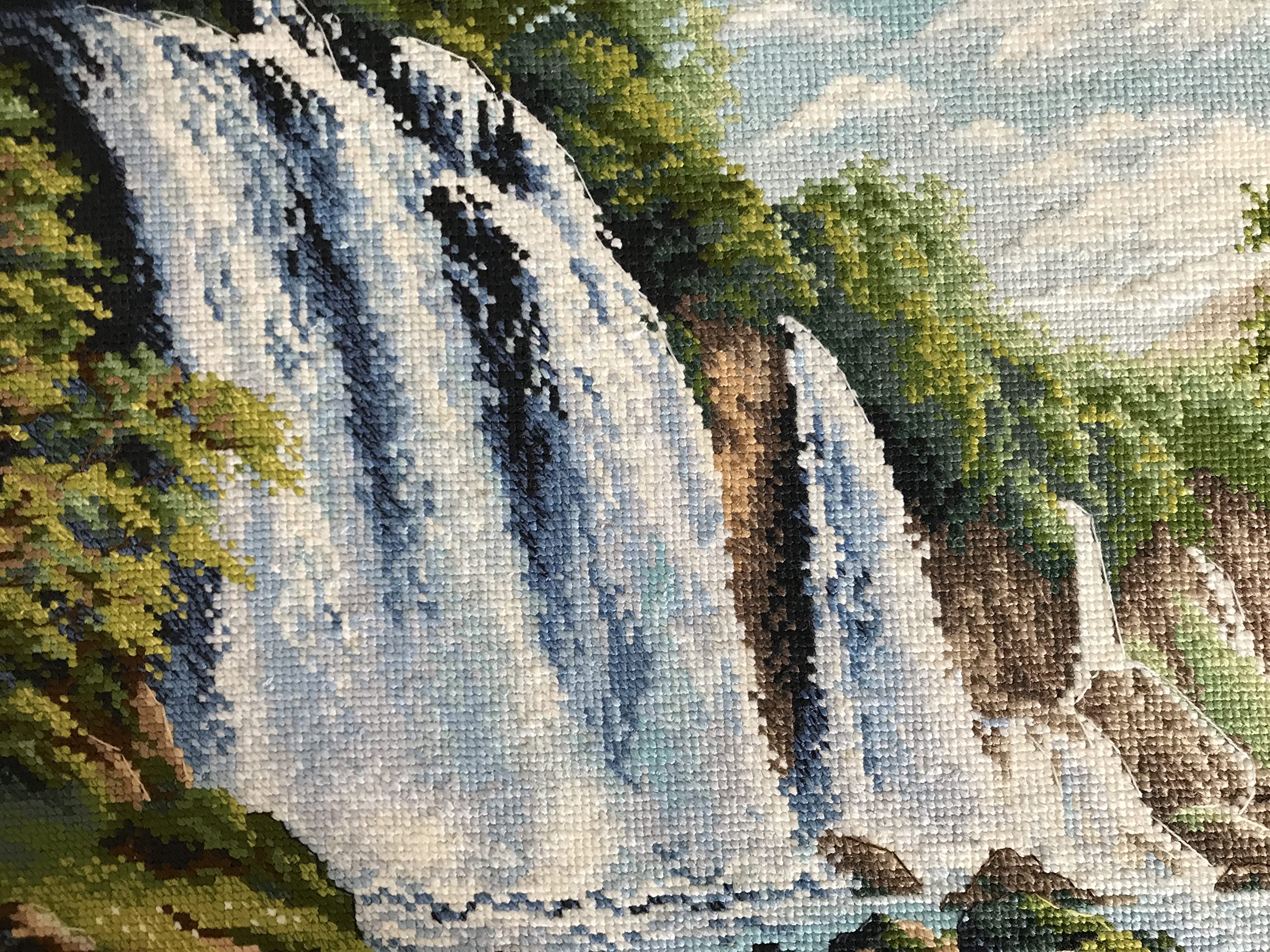 Riolis Kreuzstich-Set 'Lärm Des Wasserfalls' – 60x40 Cm, Mit Garn, Nadel & Stoff