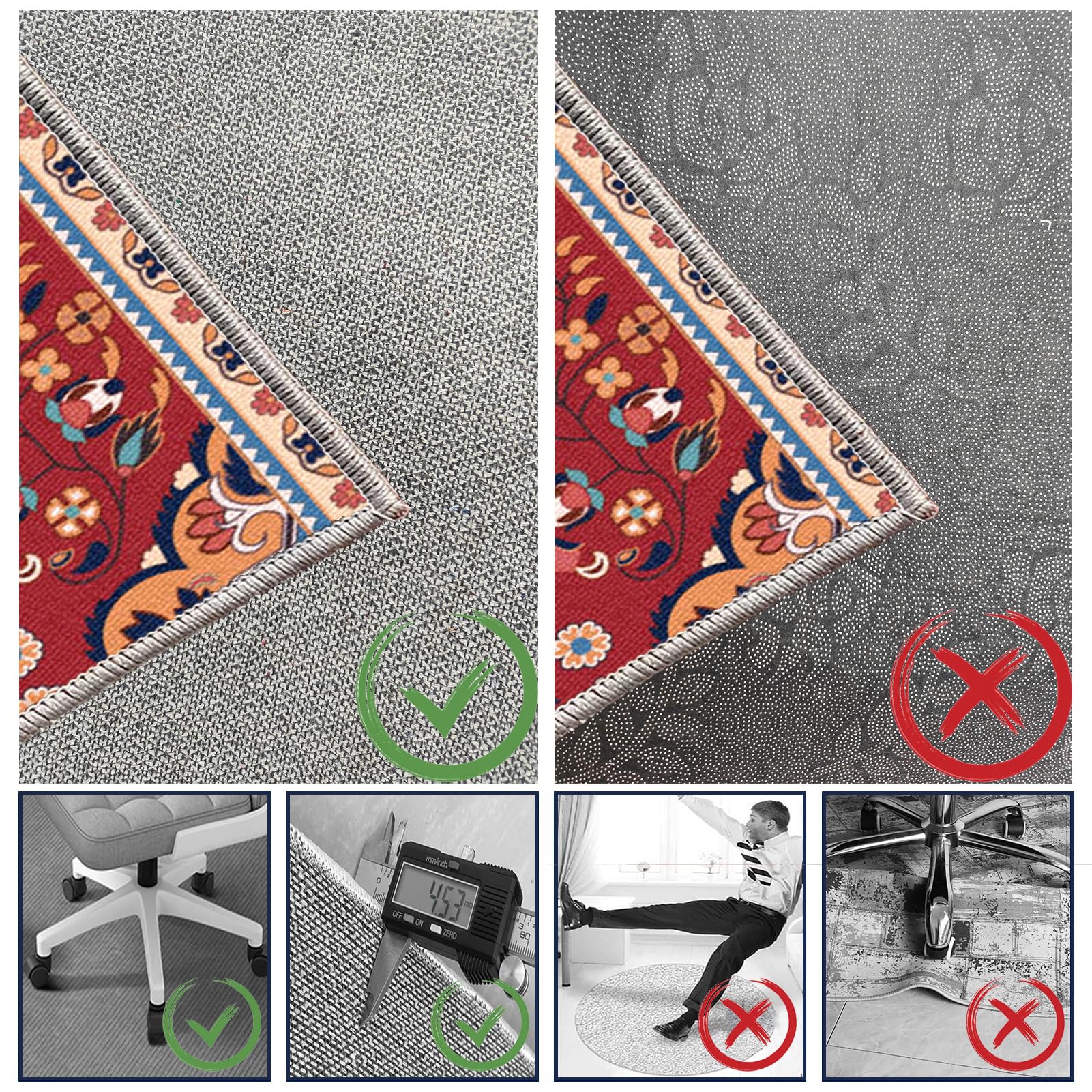 Dywan Krzesło biurowe do gier Wielofunkcyjne krzesło ochronne do domu prostokątny antypoślizgowy dywanik ochronny do parkietu, płytek i podłóg 120 x 140 cm