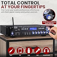 Vista 3 de Pyle Receptor de preamplificador Bluetooth multicanal – 3000 vatios audio para el hogar altavoz estéreo con radio, USB, auriculares, AUX, RCA