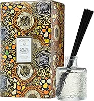 Voluspa Baltic Amber Scented Reed Diffuser 3.4oz - Luxurious Amber Resin, Sandalwood, Cedar & Vanilla Orchid Home Fragrance, Handcrafted USA