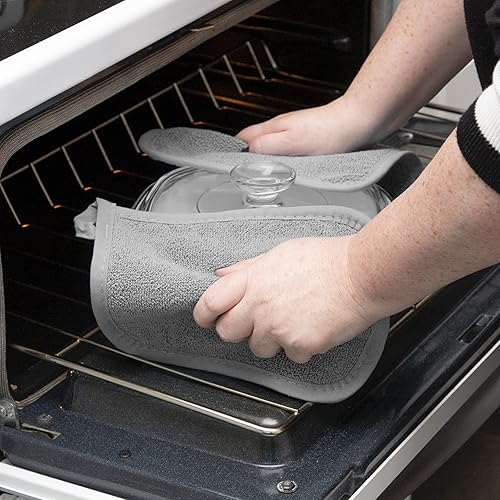 Miniatura 5 de Ritz - Agarradera de rizo y almohadilla resistente al calor, duradero, 100% algodón, diseño ergonómico para un agarre óptimo, fácil cuidado, lavable