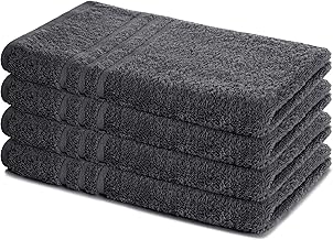 Lavea Hand Towels, Terry Series Elena, 50 x 100 cm, Anthracite, Set of 4