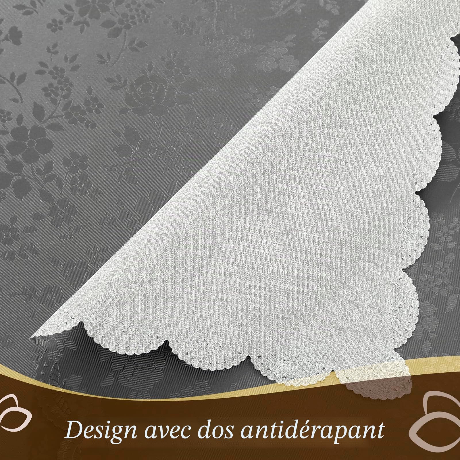 Romanstile Nappe en plastique anti-taches, rectangulaire 350 x 150 cm, pour 12 à 18 places, motif floral, nappe cirée PVC, couvre-table d'extérieur, imperméable, pour anniversaire, Noël, Nouvel An