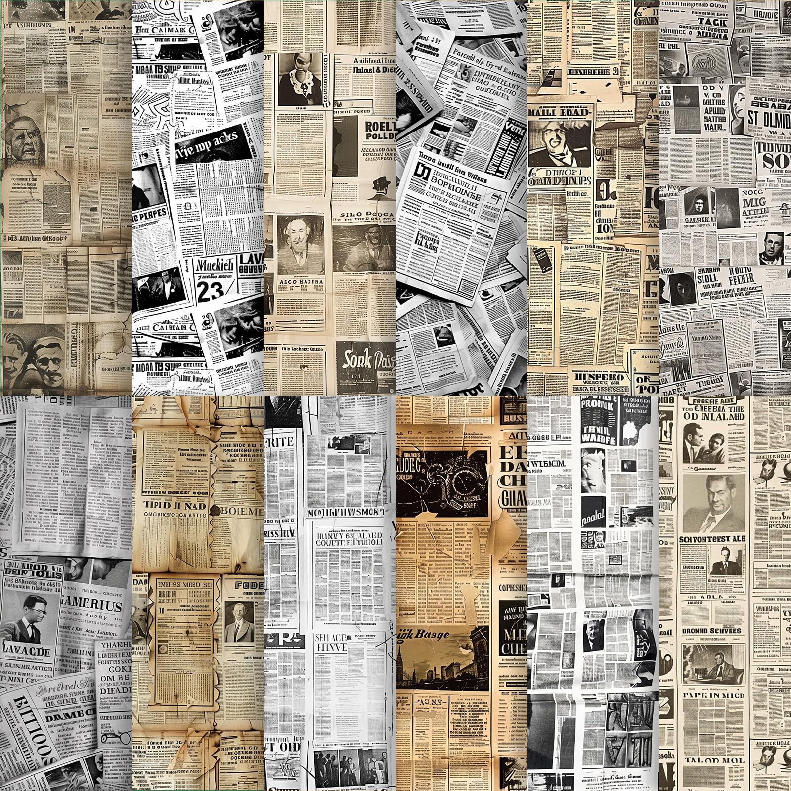 24 Sheets Valentine's Day Scrapbook Paper, Retro Newspaper Decorative Craft Paper Folded Flat for Valentine Card Making Wedding Party Photo Album Decor, 12'' x 12''