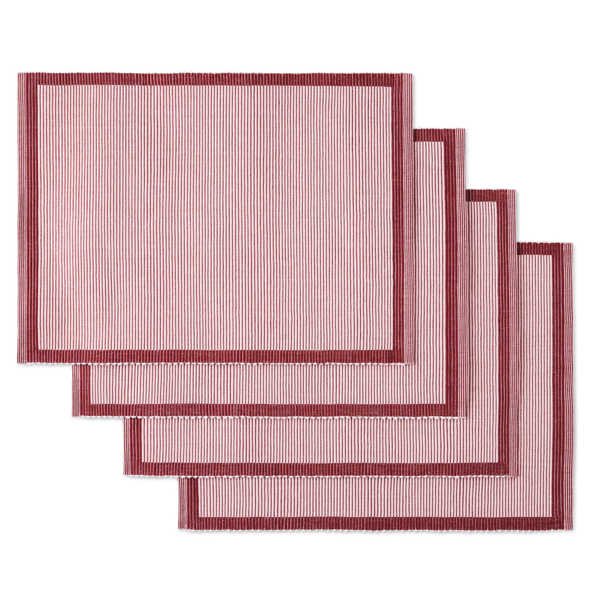 Kate Spade sets de table rose x4 en coton tissé réversible
