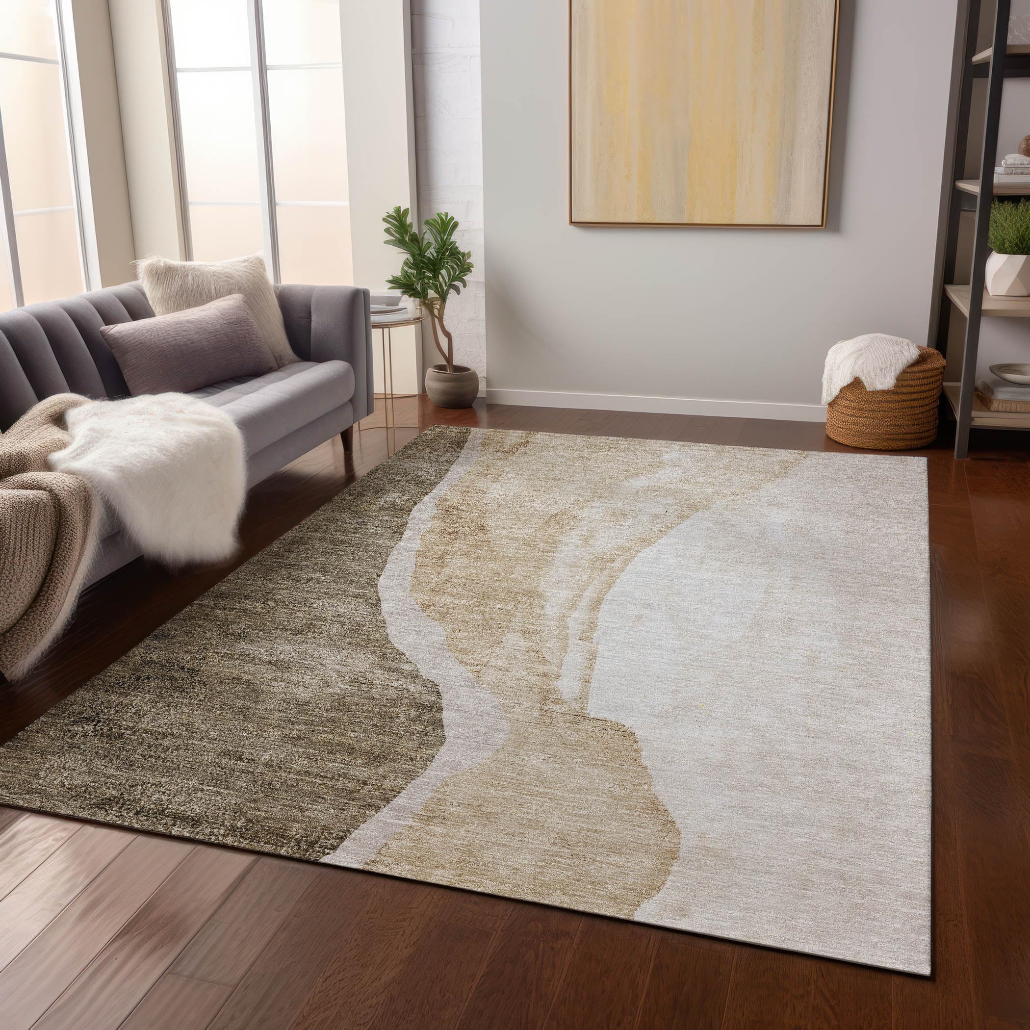 Addison Rugs Chantille ACN667 Brown 9' x 12' Indoor Outdoor Area Rug ...
