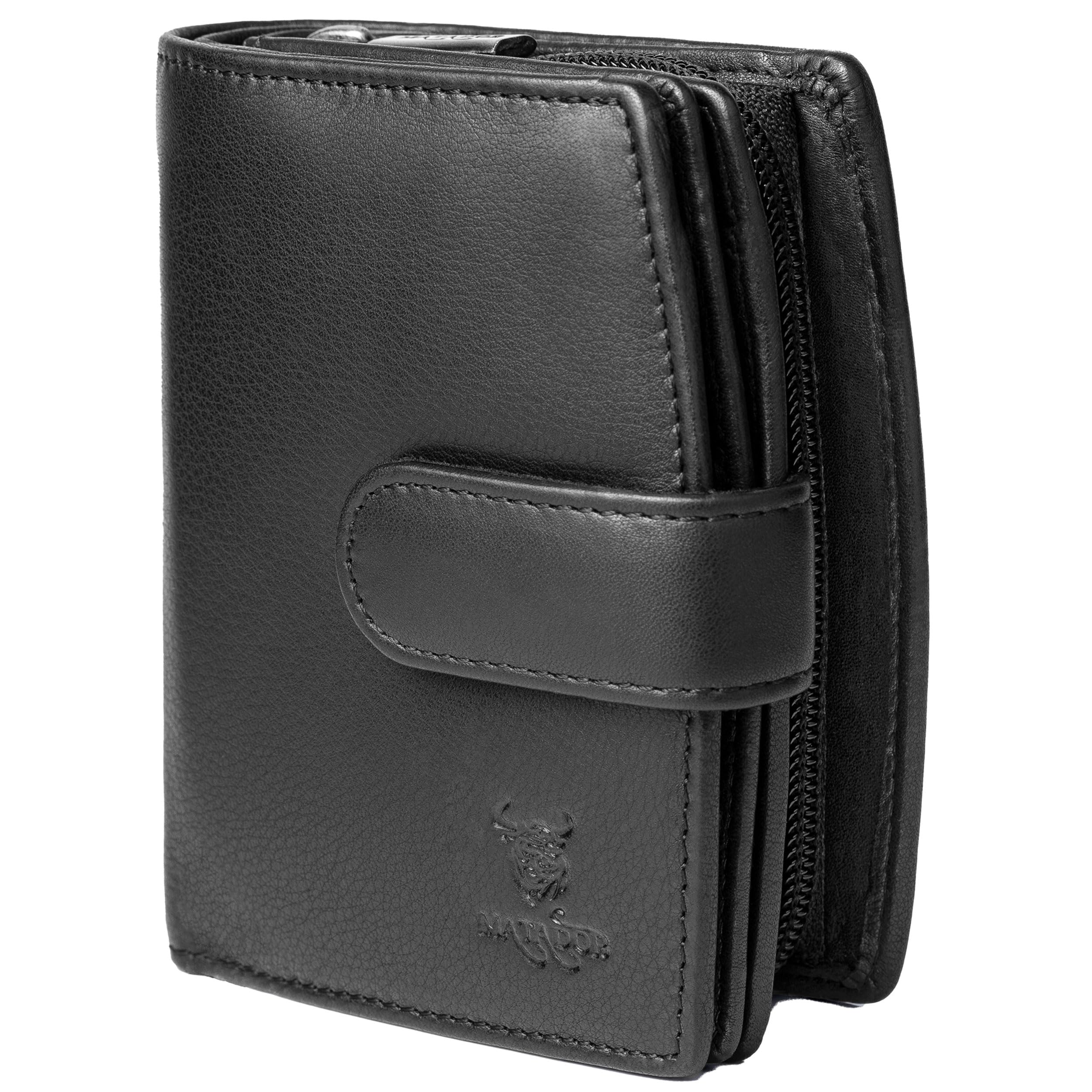 MATADOR Geldbörse Damen Mittelgroß Leder #Valencia mit edler Geschenkbox, Elegantes Portemonnaie Damen Mittelgroß mit RFID Blocker, Luxus Geldbörse Mittelgroß Viele Kartenfächer