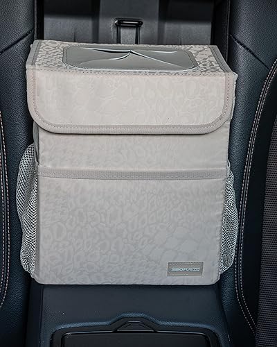 Miniatura 6 de Bote de basura para automóvil, bonito accesorio multifuncional para el interior del automóvil para mujeres, organizador y almacenamiento con correas