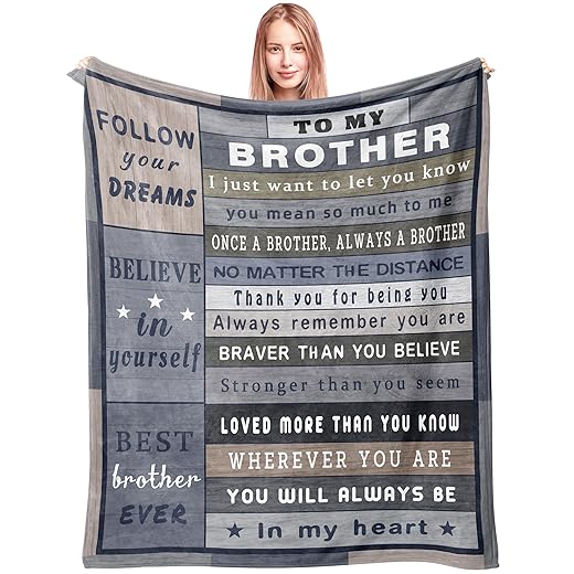 Spwasplo Gifts for Brother Blanket 60"x50" - Brother Christmas Birthday Gift - Brother Gifts - Brother Gifts from Sister&Brother - Birthday Gifts for Brother Adult - To My Brother - Brother Gift Ideas