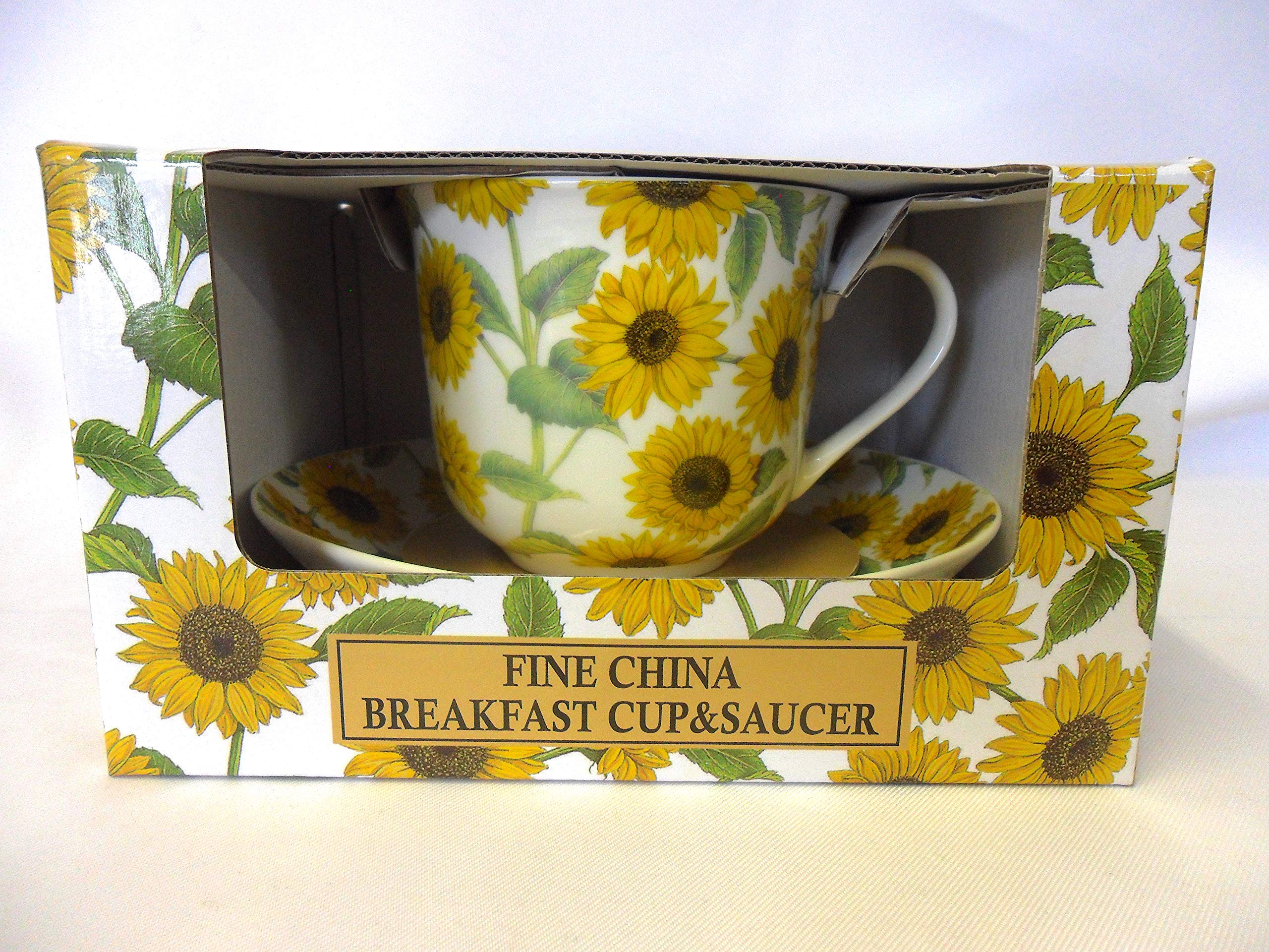 Abbeydale Collection Yellow Gift Boxed Jumbo Cup And Saucer In Sunflower Chintz Design