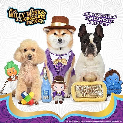 Miniatura 6 de Willy Wonka Willy Wonka - Juguete chirriante de peluche de 6 pulgadas para mascotas, juguetes chirriantes para perros, juguetes de peluche para