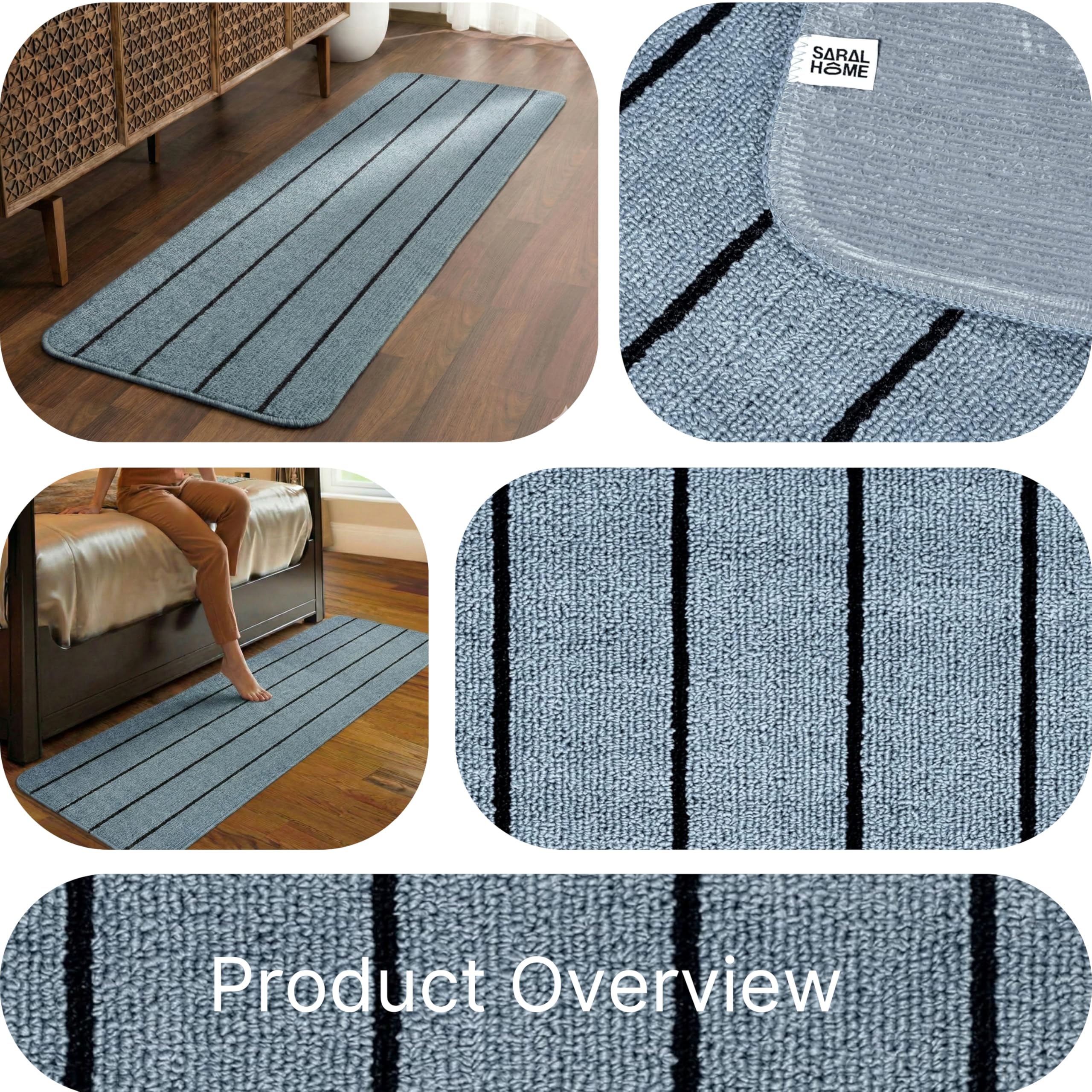 Saral Home PP Runner (Blue, Turquoise, 43x120 cm) 4
