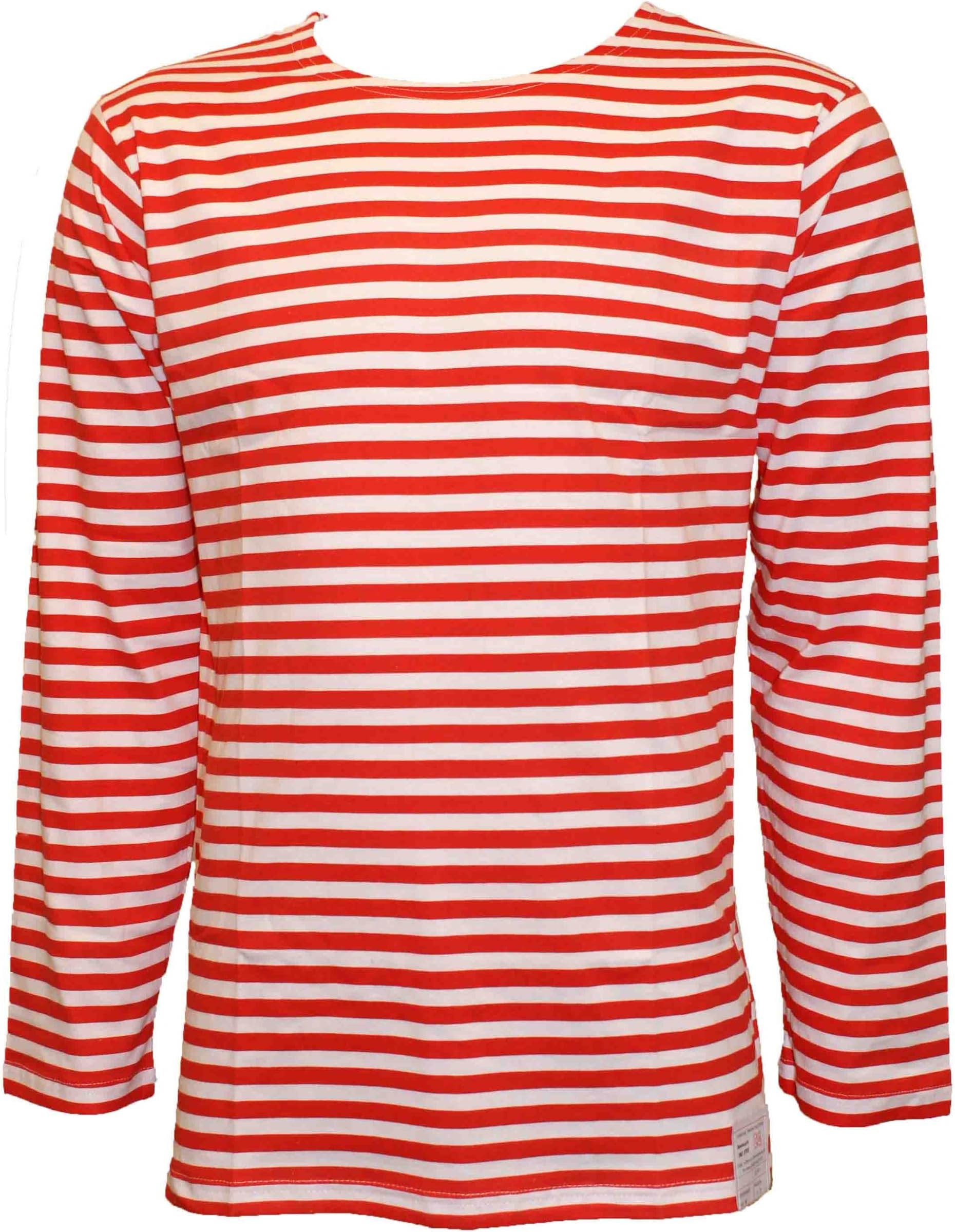 Armyarmyandoutdoors Russian Telnyashka Striped Sailors’s/Navy’s T-Shirt (UK 44 / EU 54, Red)