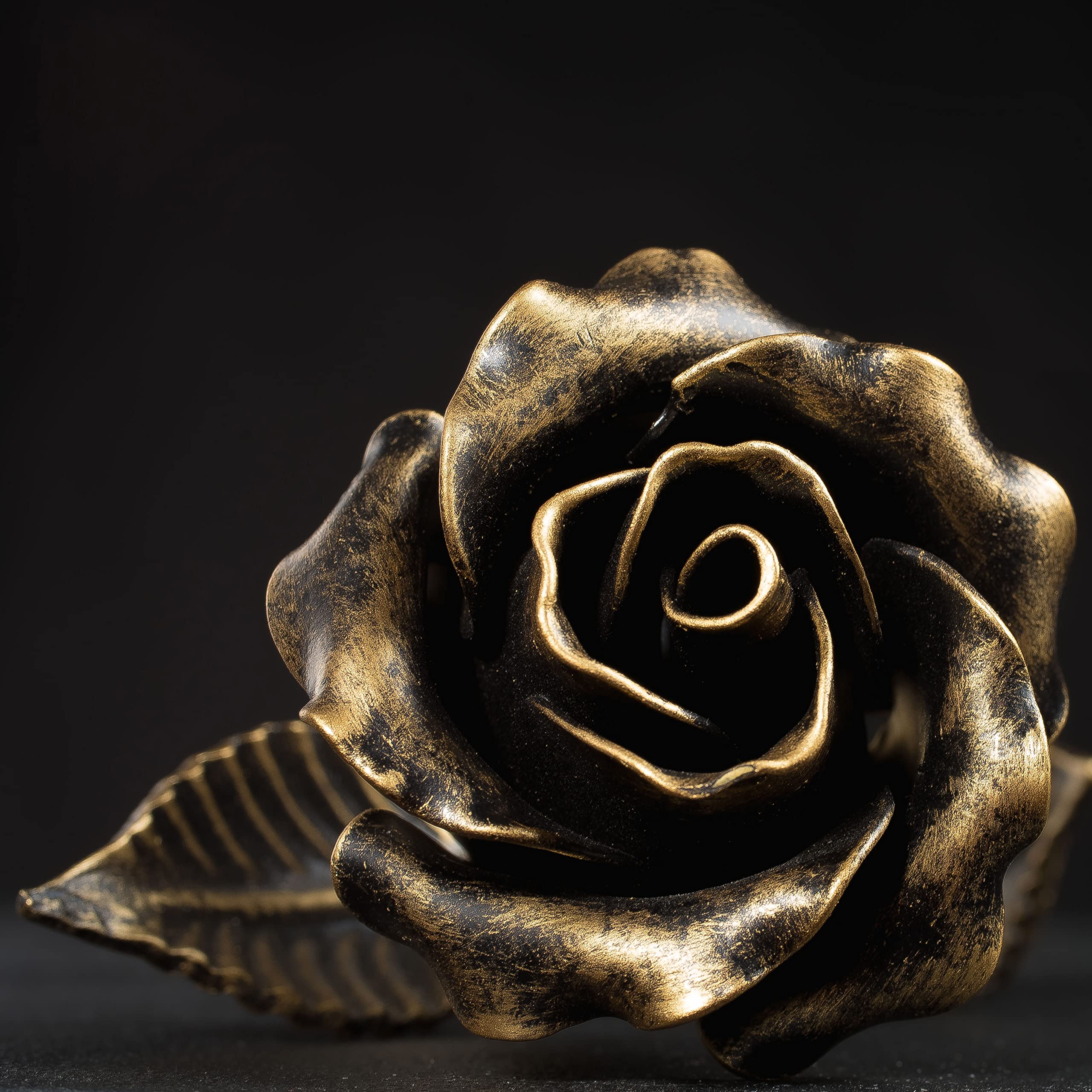 Fatto a Mano Rosa Eterna Ferro Battuto (colore Oro)- Dono Speciale Che Non Appassirà Mai