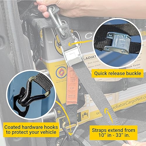 Miniatura 3 de Red de carga impermeable Gladiator  Lona resistente para camiones (7.3 pies x 13.3 pies (para remolques de 6 x 12 pies))