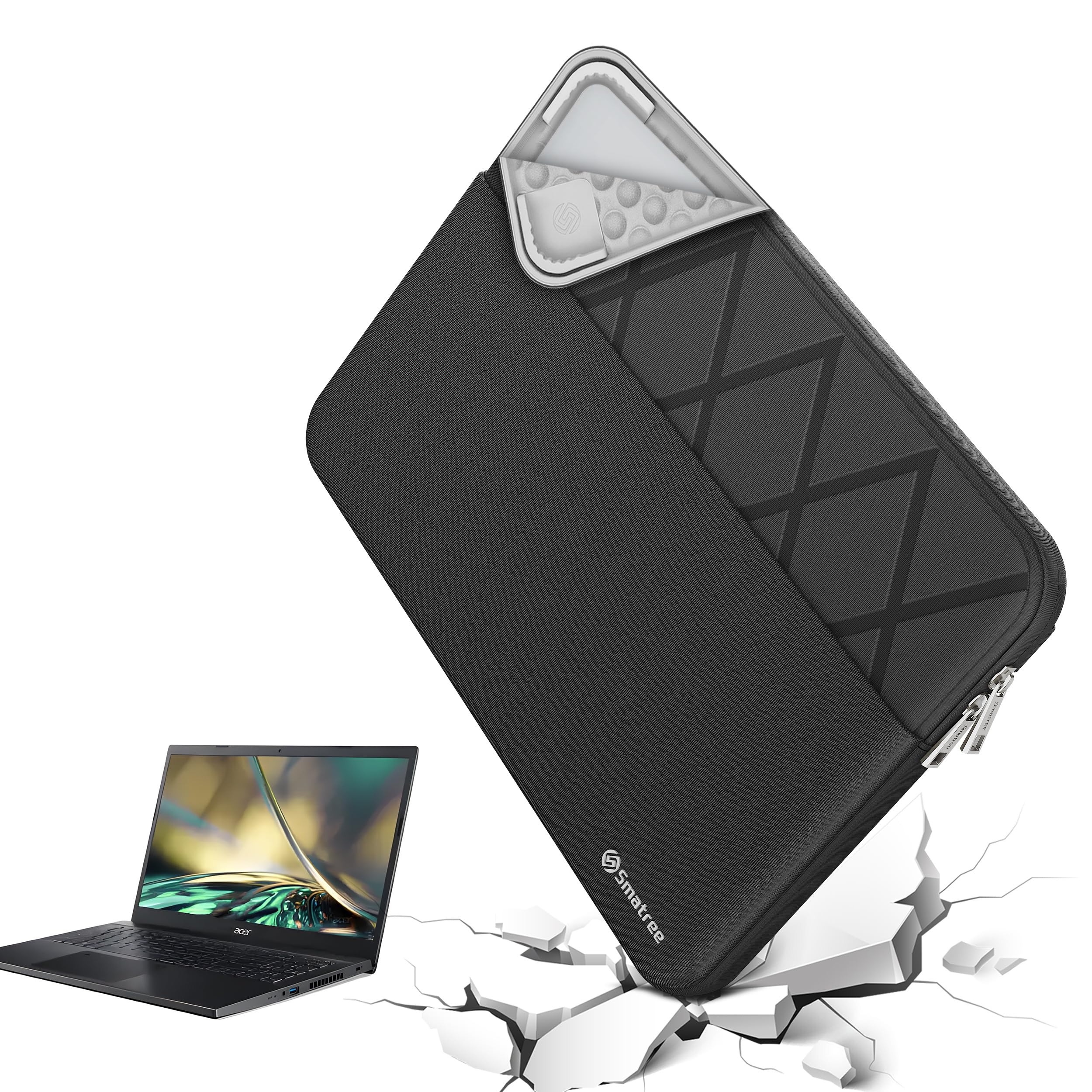Smatree Funda de portátil para 16 Pulgadas Acer Nitro 16/Nitro V 16, para 17 Pulgadas Acer Predator Triton 17 X Gaming Laptop, Funda Protectora de portátil con Bolsillo para Accesorios (E611)