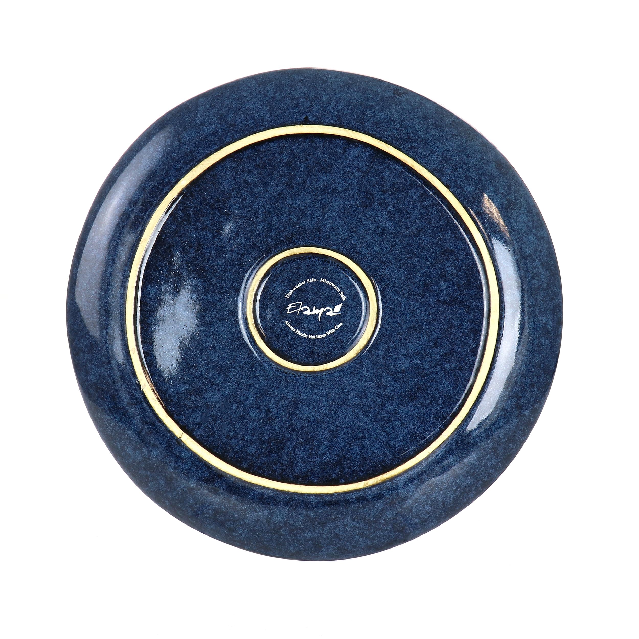 Elama Samara 12 Piece Stoneware Dinnerware Set (Blue)