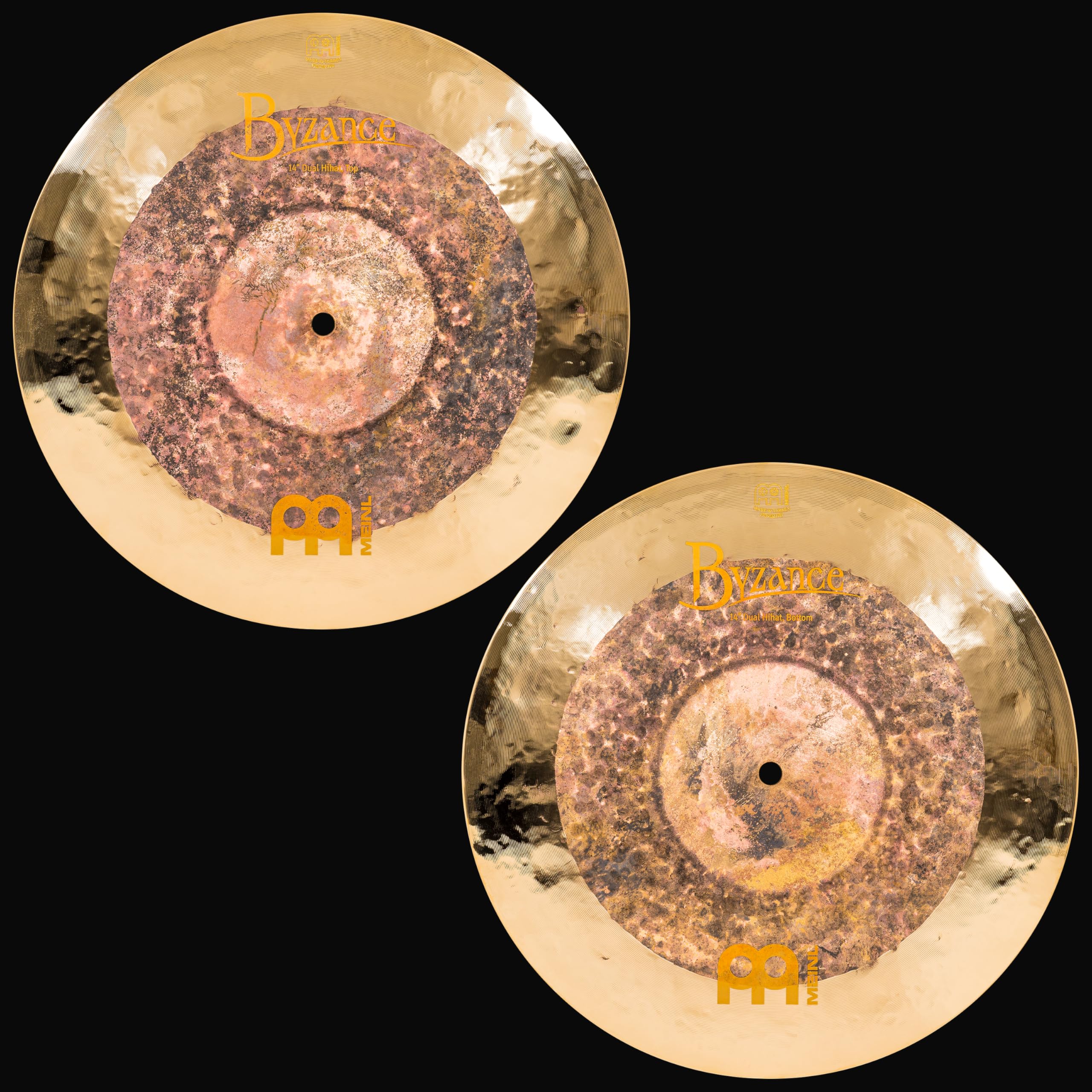 Meinl Cymbals Byzance 14" Dual Hihat – Made in Turchia – Bronzo B20 martellato a mano, 2 anni di garanzia (B14DUH)