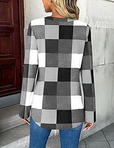 Zeagoo Womens Roll Up Long Sleeve Tops V Neck Shirts Dressy Casual Work Blouses S-2XL