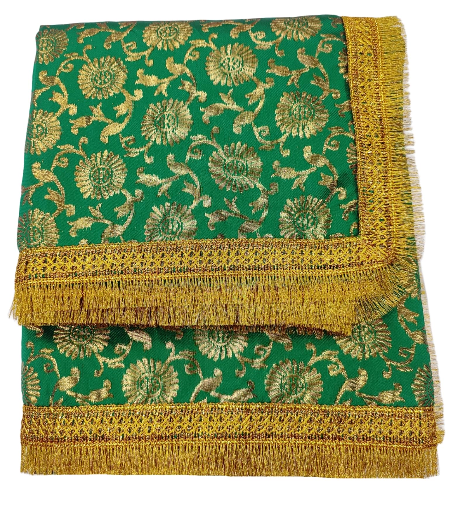 Navti Creations Green Jaicard Brocade Silk Peer Baba Chadar/Dargha chaddar/Dargah Chunari/Ajmer Sharif Dargah Chadar/Baba ki Chadar (Pack of 1) Muslim Worship chader-image-43