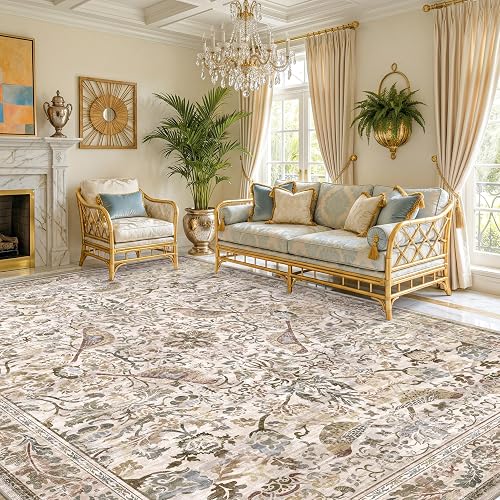 Hazo Haus Vintage Moss Green 8x10 Washable Rug